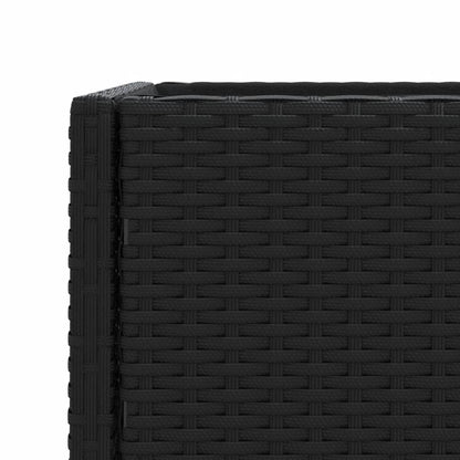 vidaXL Pflanzkübel mit Ablage Schwarz Poly Rattan