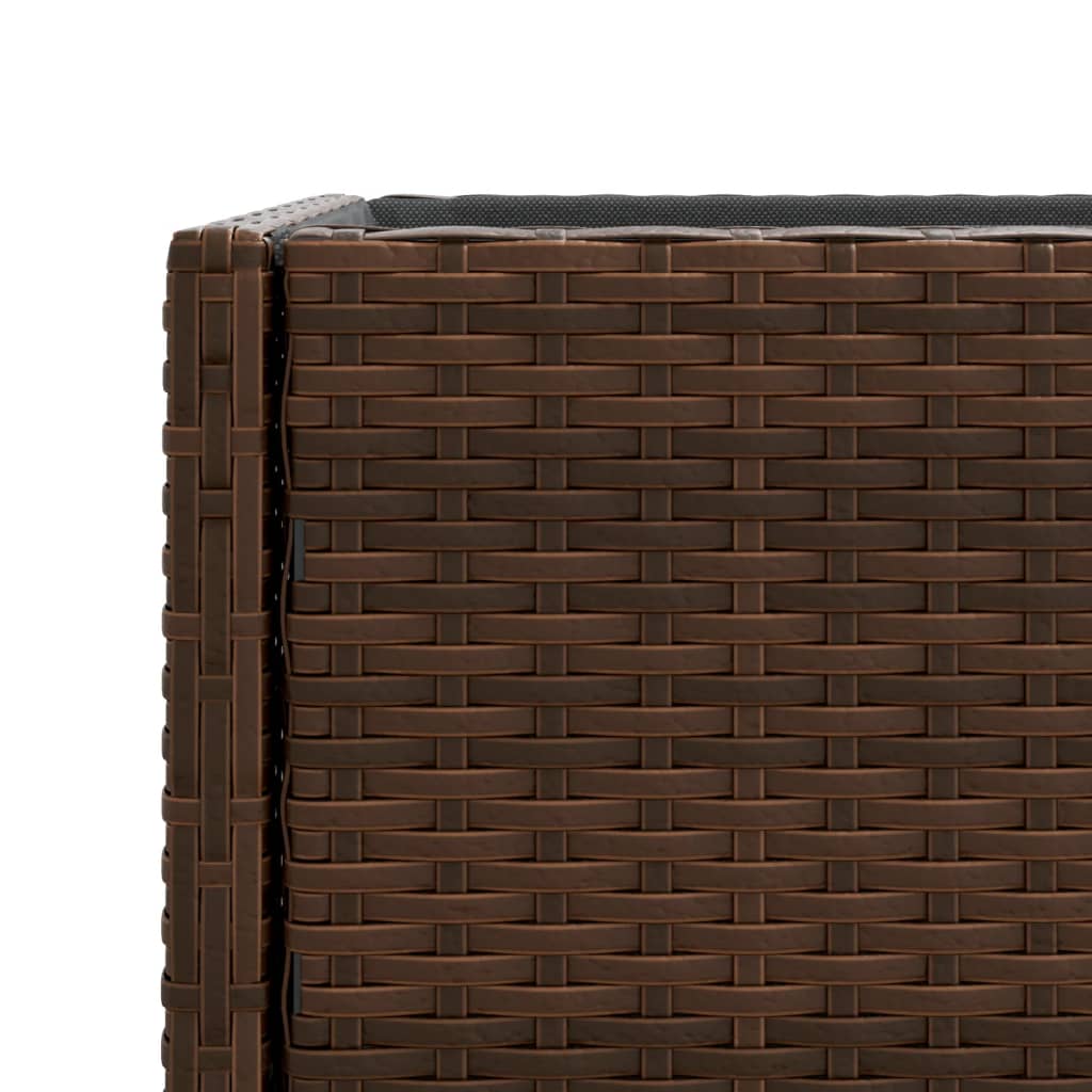 vidaXL Pflanzkübel mit Ablage Braun Poly Rattan