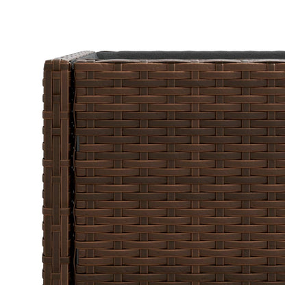 vidaXL Pflanzkübel mit Ablage Braun Poly Rattan