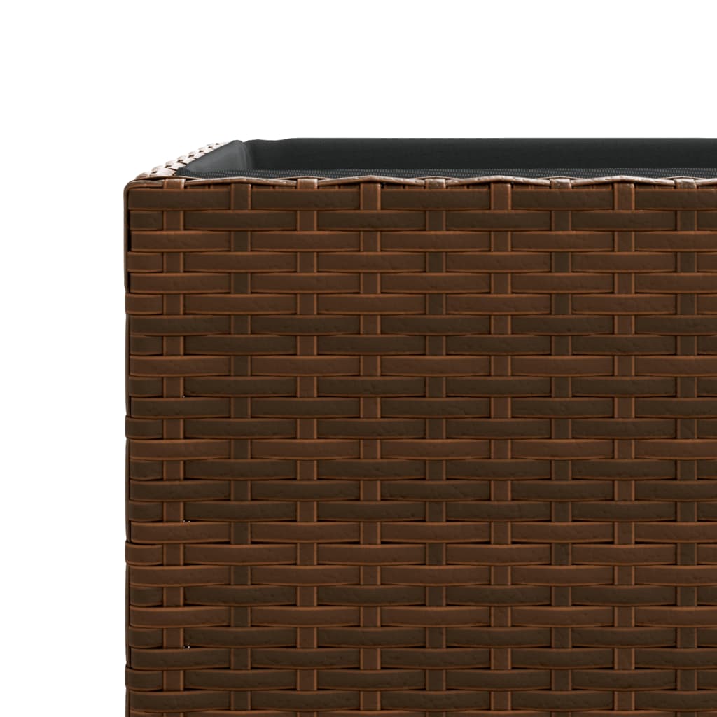 vidaXL Pflanzkübel 3 Stk. Braun Poly Rattan