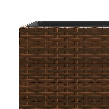 vidaXL Pflanzkübel 3 Stk. Braun Poly Rattan