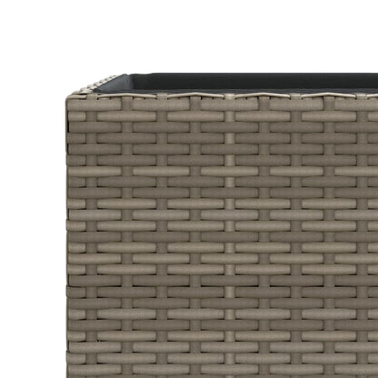 vidaXL Jardinières 3 pcs Gris Résine tressée