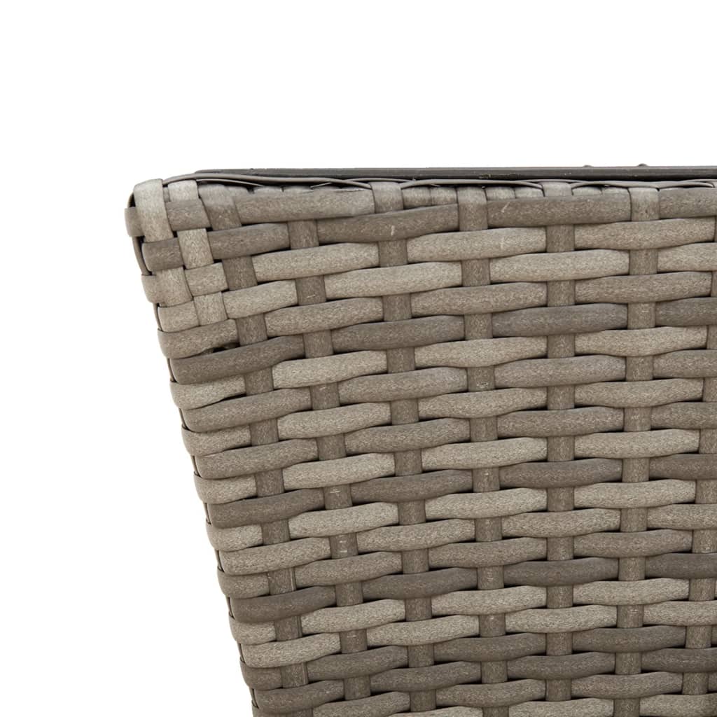 vidaXL Jardinières avec crochets 2 pcs Gris Résine tressée