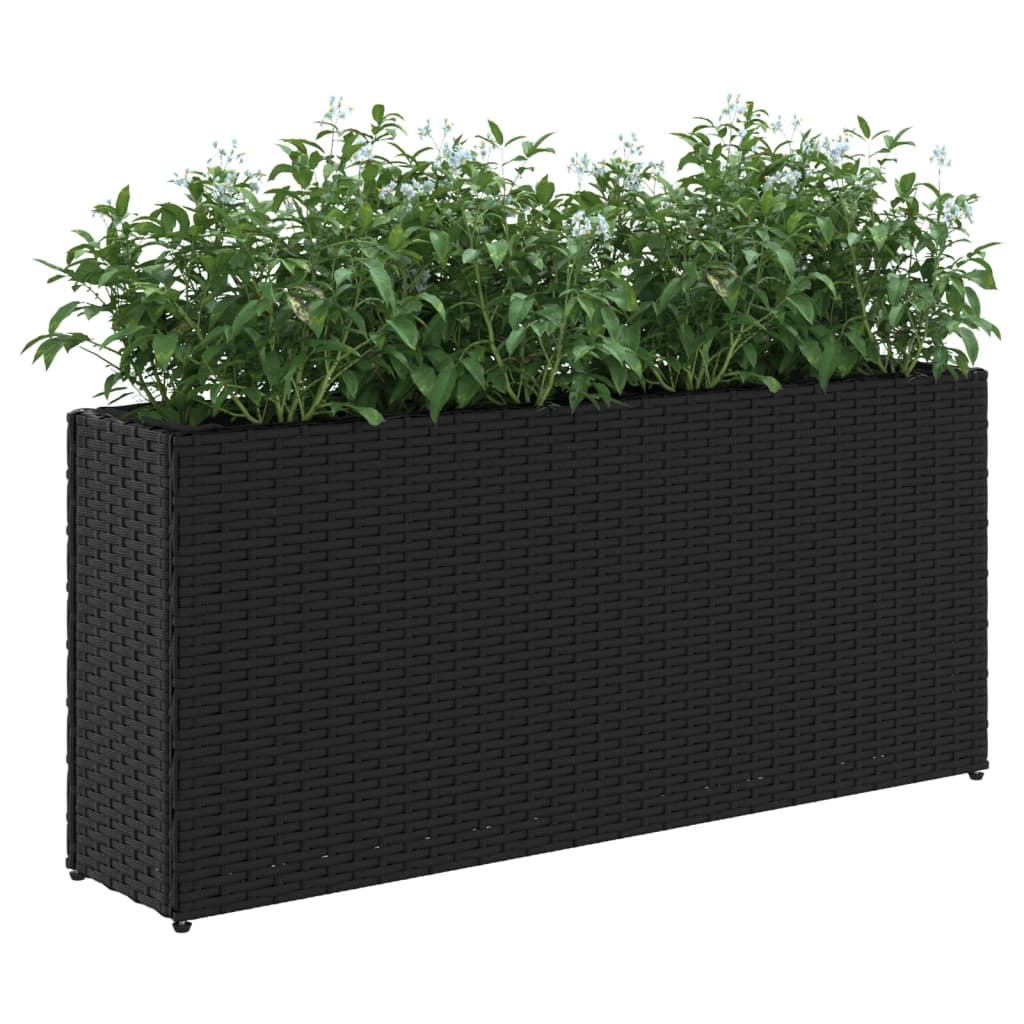 vidaXL Carré potager à 2 compartiments Noir 90x20x40 cm Résine tressée