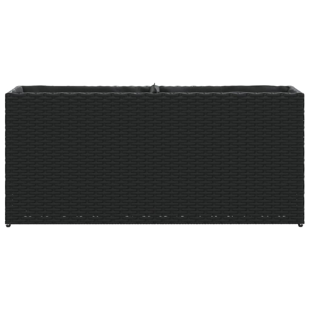 vidaXL Carré potager à 2 compartiments Noir 90x20x40 cm Résine tressée
