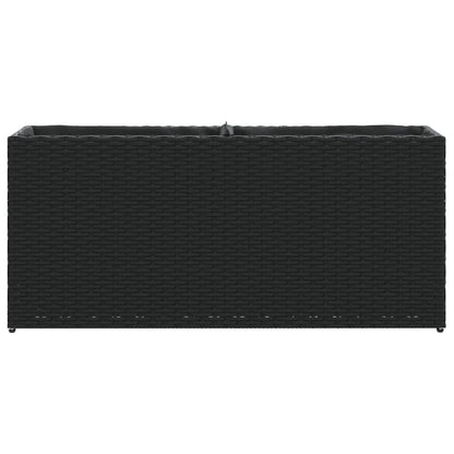 vidaXL Carré potager à 2 compartiments Noir 90x20x40 cm Résine tressée