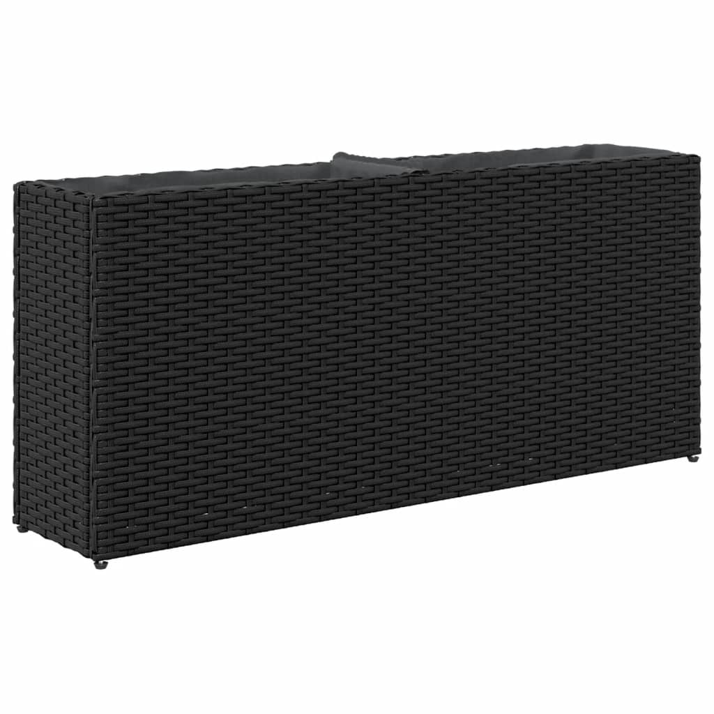 vidaXL Carré potager à 2 compartiments Noir 90x20x40 cm Résine tressée