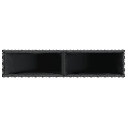 vidaXL Carré potager à 2 compartiments Noir 90x20x40 cm Résine tressée
