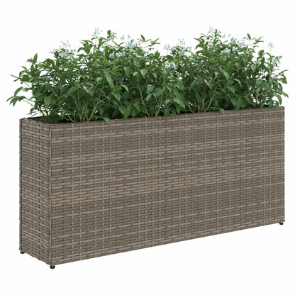 vidaXL Hochbeet mit 2 Fächern Grau 90x20x40 cm Poly Rattan