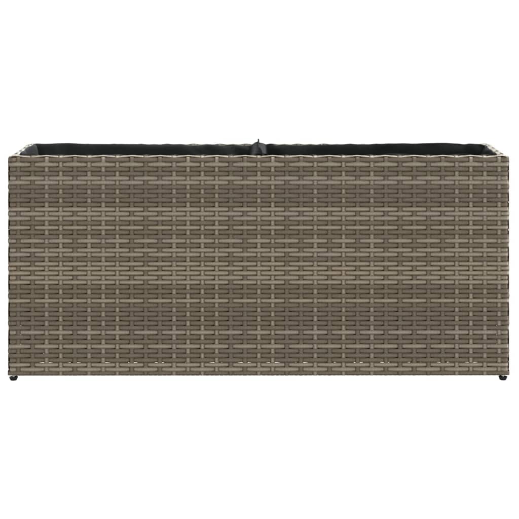 vidaXL Hochbeet mit 2 Fächern Grau 90x20x40 cm Poly Rattan