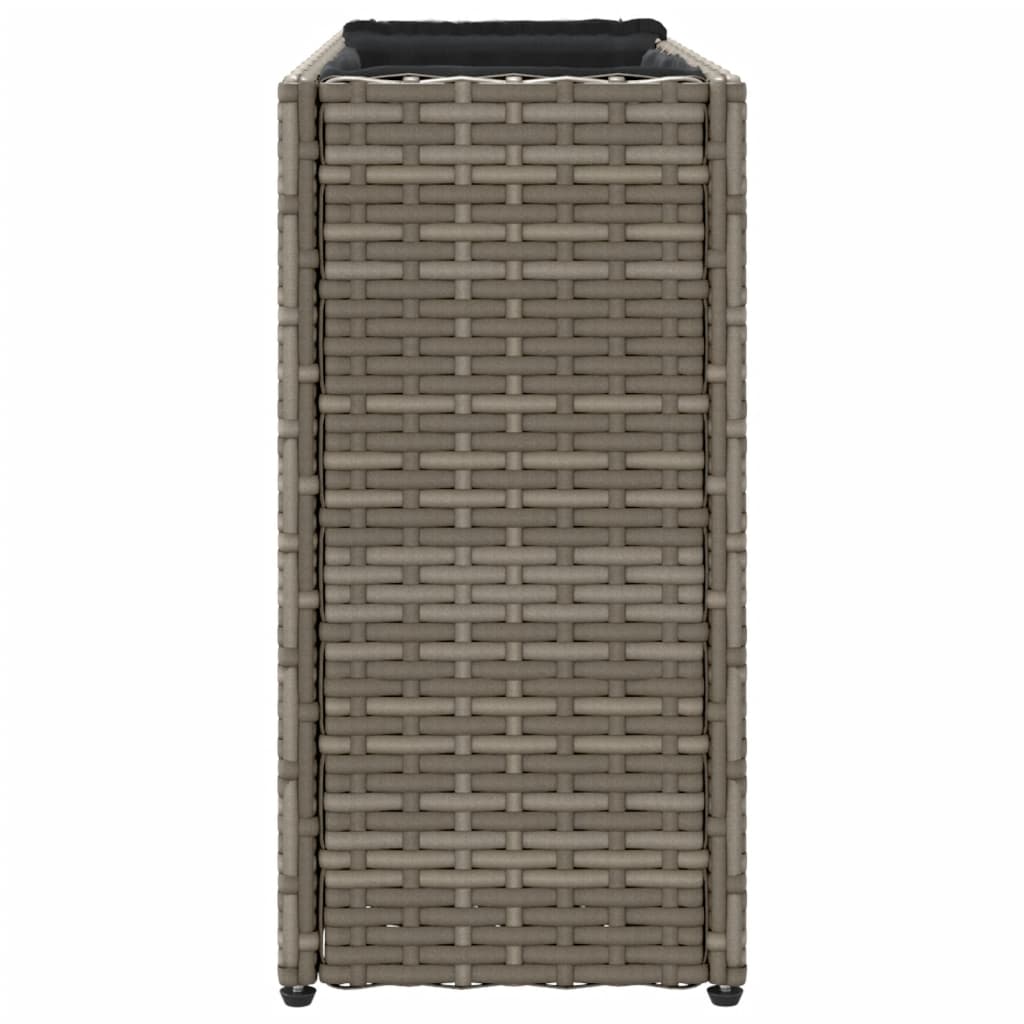 vidaXL Hochbeet mit 2 Fächern Grau 90x20x40 cm Poly Rattan