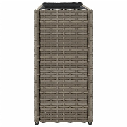vidaXL Hochbeet mit 2 Fächern Grau 90x20x40 cm Poly Rattan