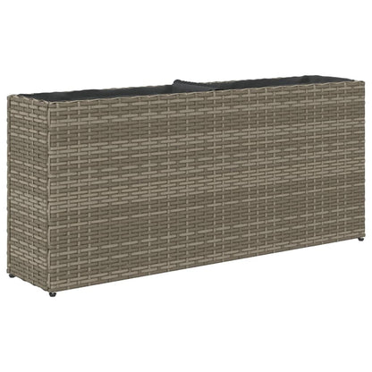 vidaXL Hochbeet mit 2 Fächern Grau 90x20x40 cm Poly Rattan