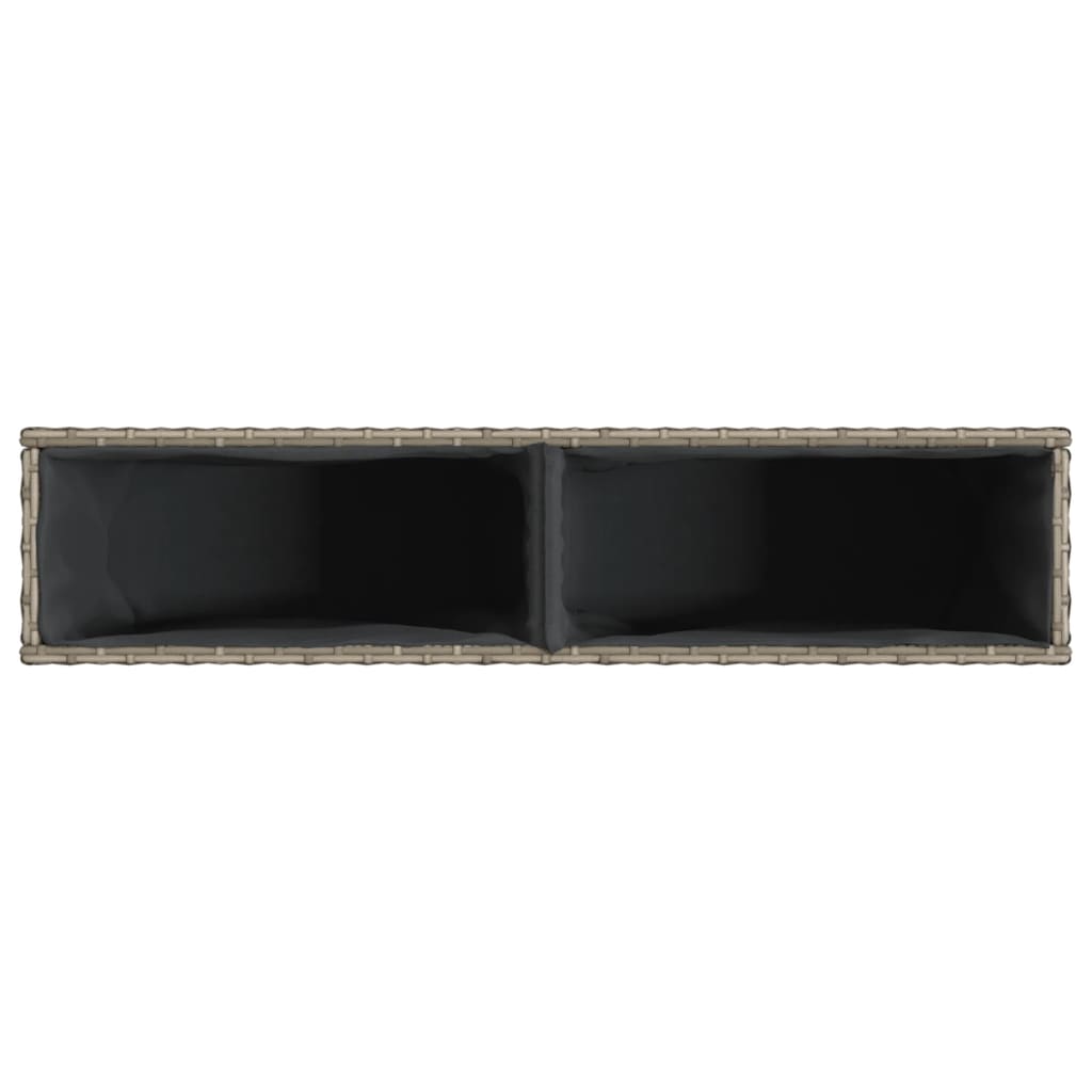 vidaXL Hochbeet mit 2 Fächern Grau 90x20x40 cm Poly Rattan