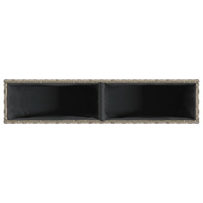 vidaXL Hochbeet mit 2 Fächern Grau 90x20x40 cm Poly Rattan