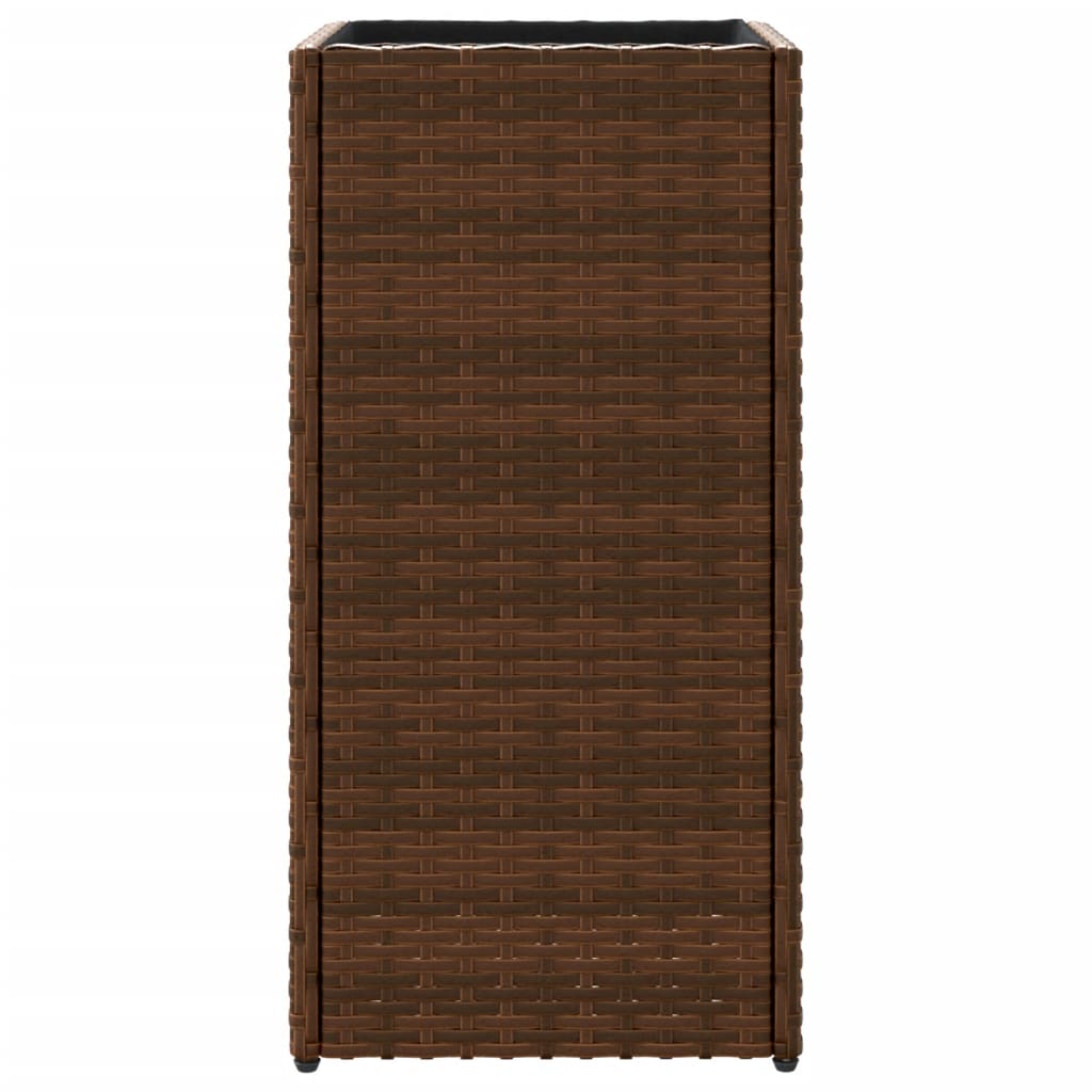 vidaXL Pflanzkübel Braun 30x30x60 cm Poly Rattan
