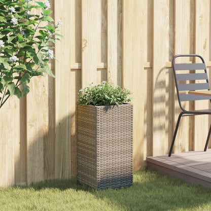 vidaXL Pflanzkübel Grau 30x30x60 cm Poly Rattan