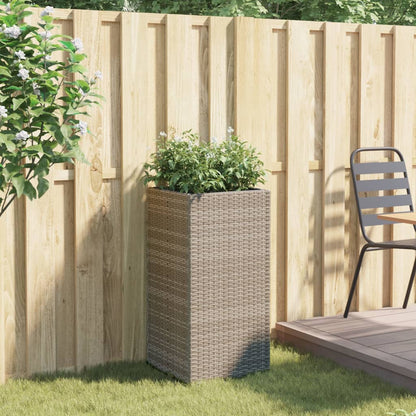 vidaXL Pflanzkübel Grau 40x40x80 cm Poly Rattan