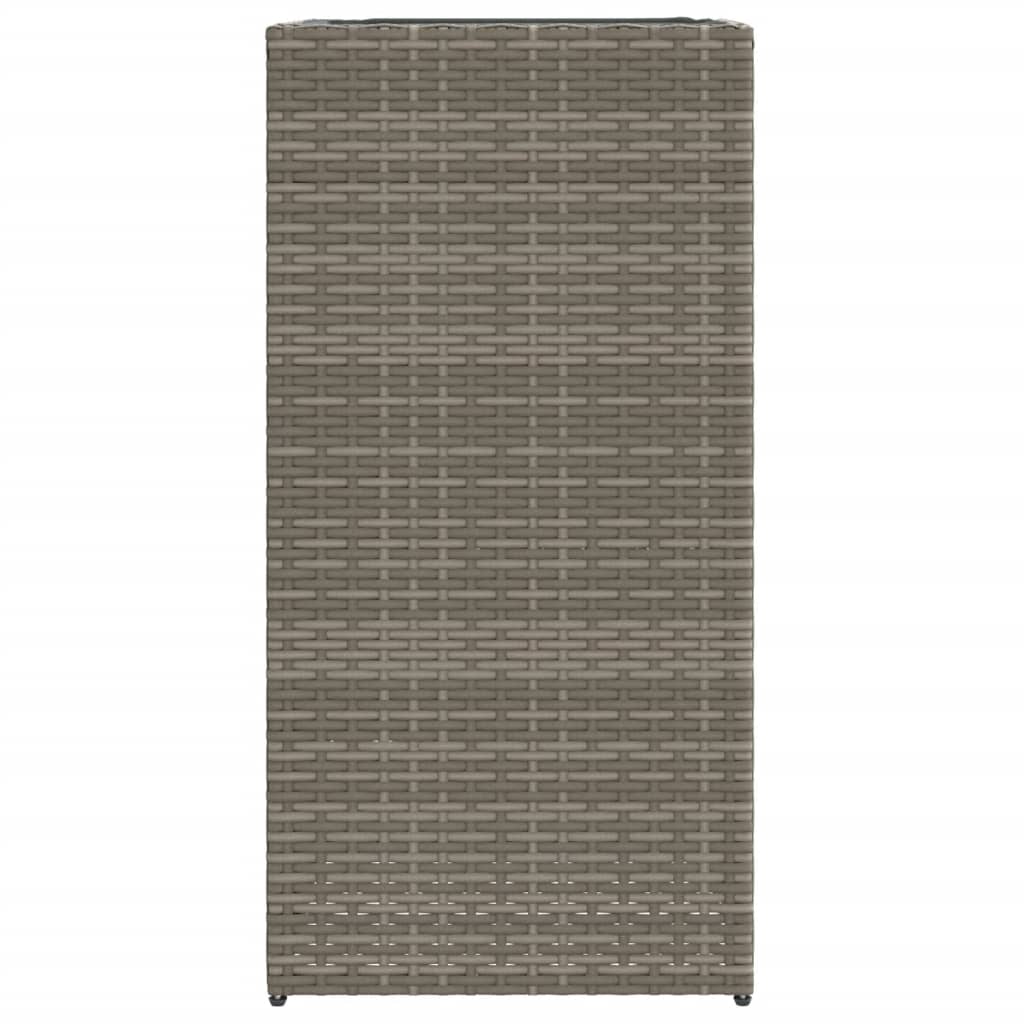 vidaXL Pflanzkübel Grau 40x40x80 cm Poly Rattan