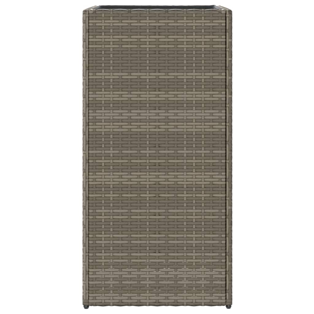 vidaXL Pflanzkübel Grau 40x40x80 cm Poly Rattan