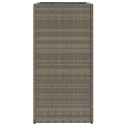 vidaXL Pflanzkübel Grau 40x40x80 cm Poly Rattan