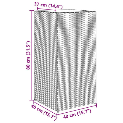 vidaXL Pflanzkübel Grau 40x40x80 cm Poly Rattan