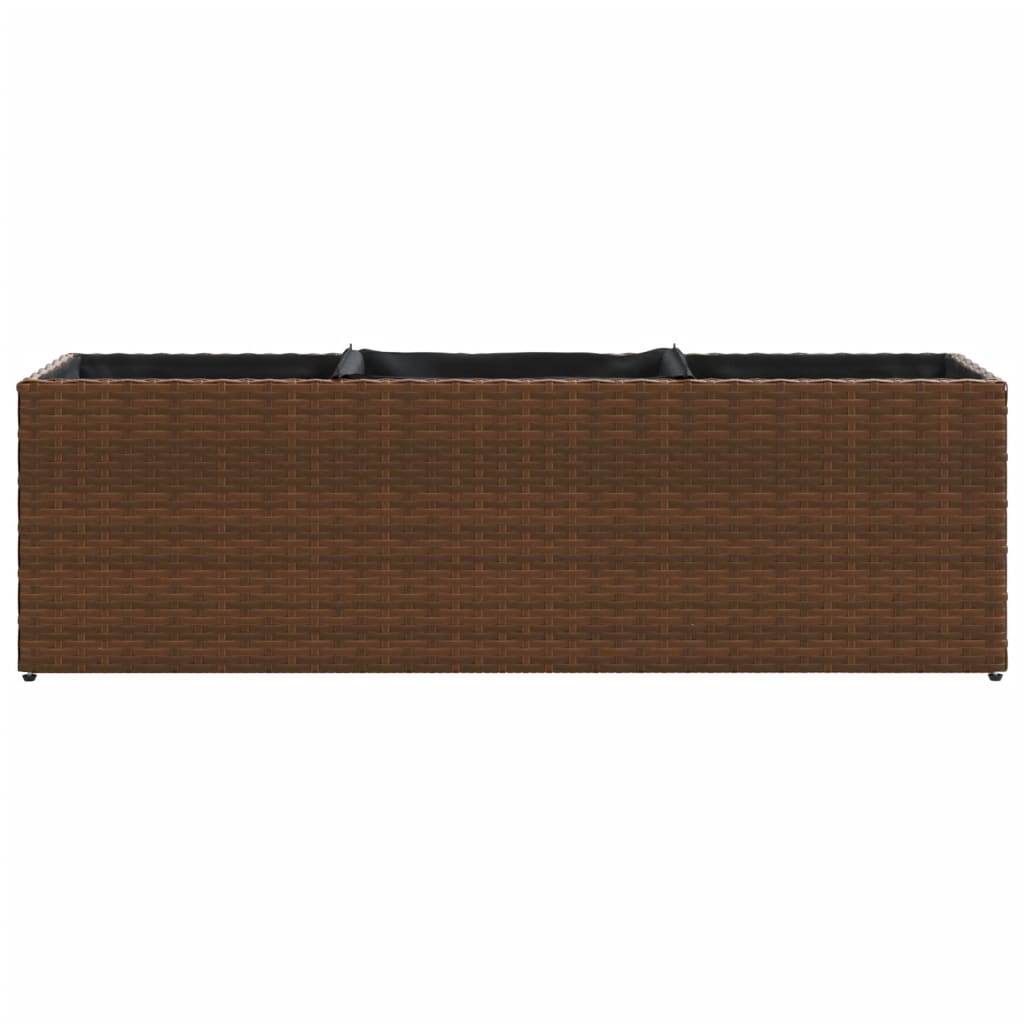 vidaXL Hochbeet mit 3 Fächern Braun 105x30x32 cm Poly Rattan