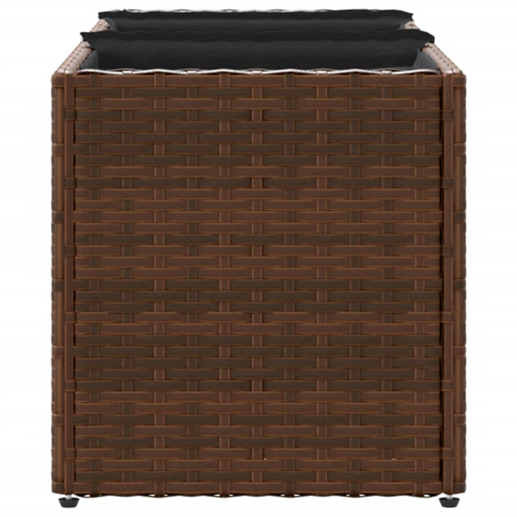 vidaXL Hochbeet mit 3 Fächern Braun 105x30x32 cm Poly Rattan