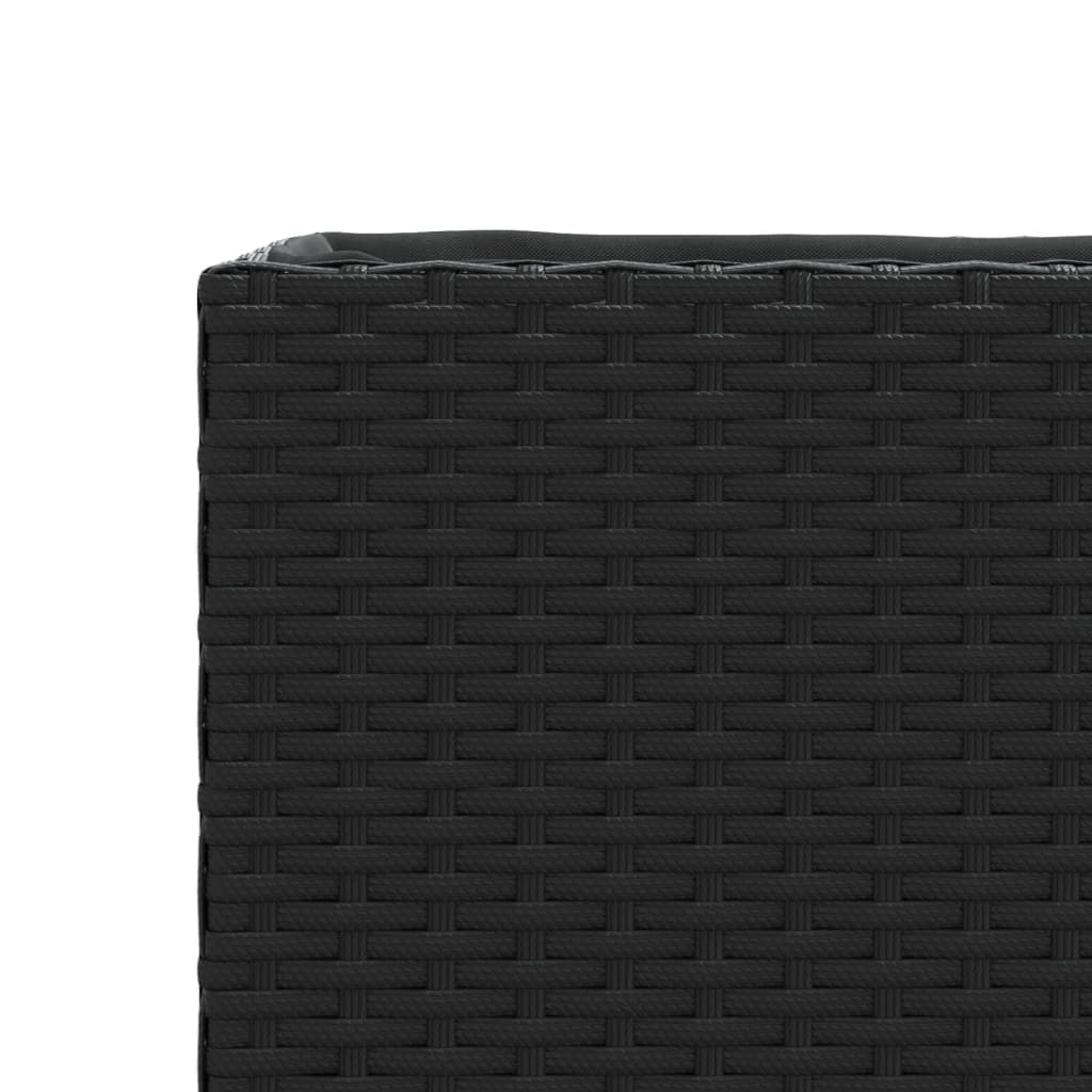 vidaXL Jardinière sur roulettes et 3 compartiments Noir 107x32x38cm Résine tressée
