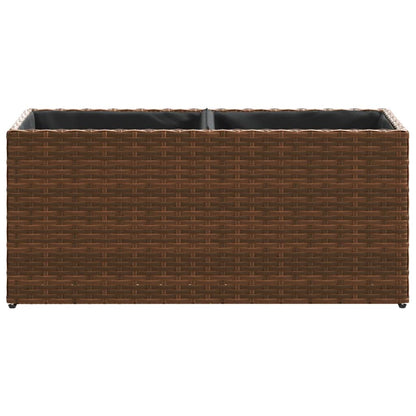 vidaXL Pflanzkübel 2 Töpfe Braun 72x30x32 cm Poly-Rattan