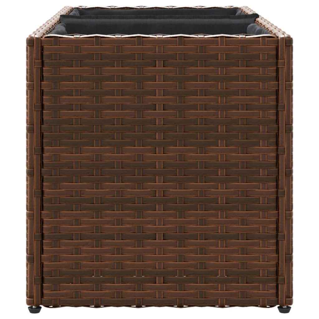 vidaXL Pflanzkübel 2 Töpfe Braun 72x30x32 cm Poly-Rattan