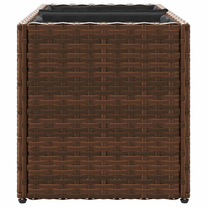 vidaXL Pflanzkübel 2 Töpfe Braun 72x30x32 cm Poly-Rattan