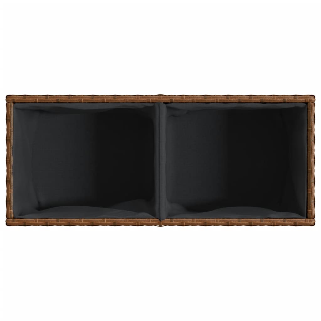 vidaXL Pflanzkübel 2 Töpfe Braun 72x30x32 cm Poly-Rattan