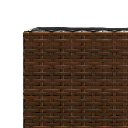 vidaXL Pflanzkübel 2 Töpfe Braun 72x30x32 cm Poly-Rattan