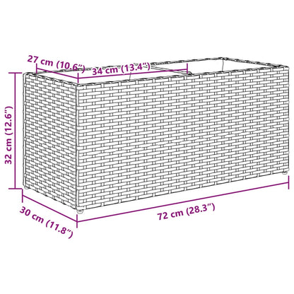 vidaXL Pflanzkübel 2 Töpfe Braun 72x30x32 cm Poly-Rattan