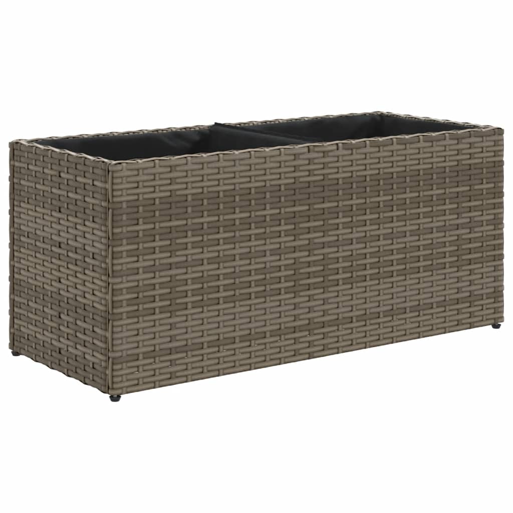 vidaXL Hochbeet mit 2 Fächern Grau 72x30x32 cm Poly Rattan