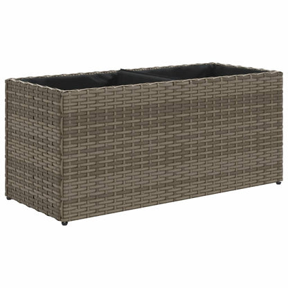 vidaXL Hochbeet mit 2 Fächern Grau 72x30x32 cm Poly Rattan
