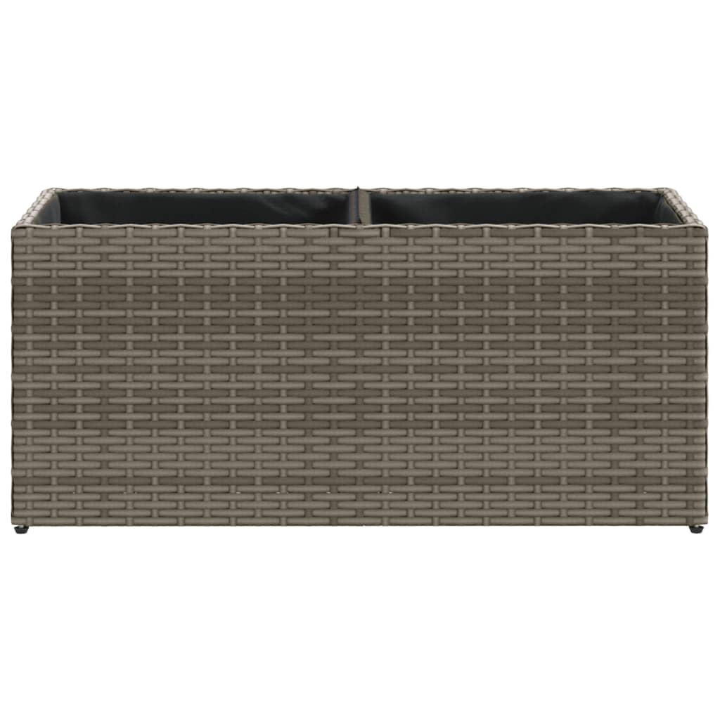 vidaXL Hochbeet mit 2 Fächern Grau 72x30x32 cm Poly Rattan