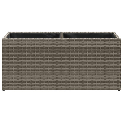 vidaXL Hochbeet mit 2 Fächern Grau 72x30x32 cm Poly Rattan