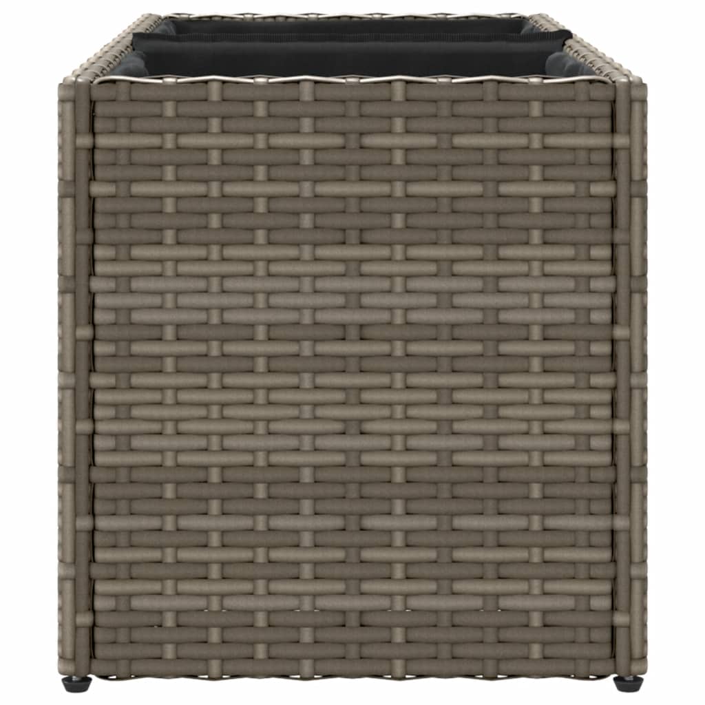 vidaXL Hochbeet mit 2 Fächern Grau 72x30x32 cm Poly Rattan