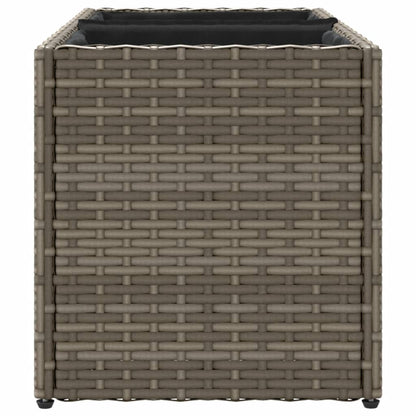 vidaXL Hochbeet mit 2 Fächern Grau 72x30x32 cm Poly Rattan