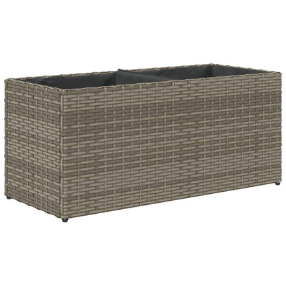 vidaXL Hochbeet mit 2 Fächern Grau 72x30x32 cm Poly Rattan