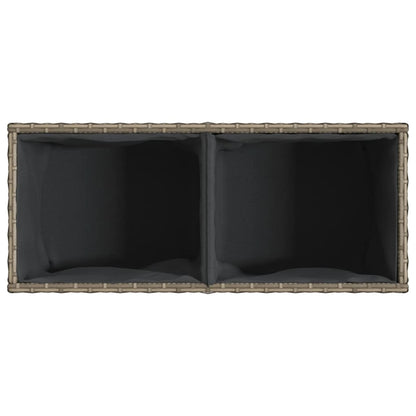 vidaXL Hochbeet mit 2 Fächern Grau 72x30x32 cm Poly Rattan