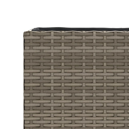 vidaXL Hochbeet mit 2 Fächern Grau 72x30x32 cm Poly Rattan