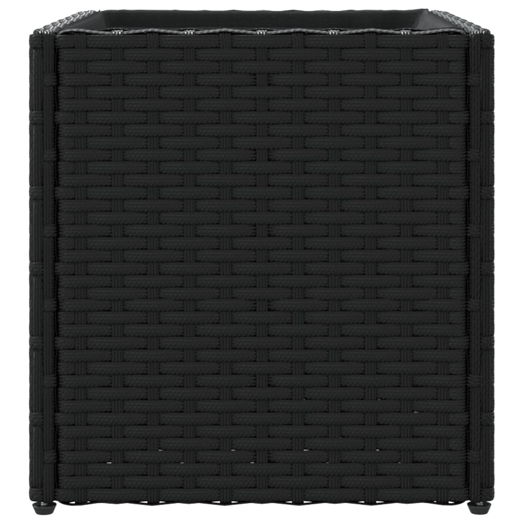 Pflanzkübel Schwarz 36x30x32 cm Poly Rattan
