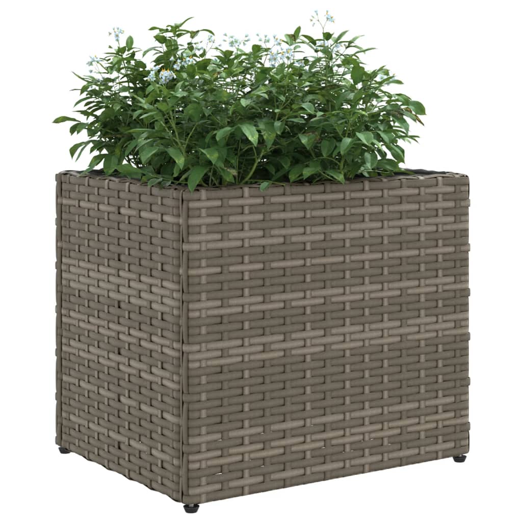 vidaXL Jardinière Gris 36x30x32 cm Résine tressée