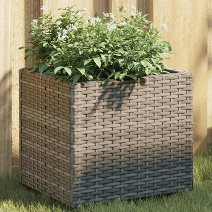 vidaXL Jardinière Gris 36x30x32 cm Résine tressée
