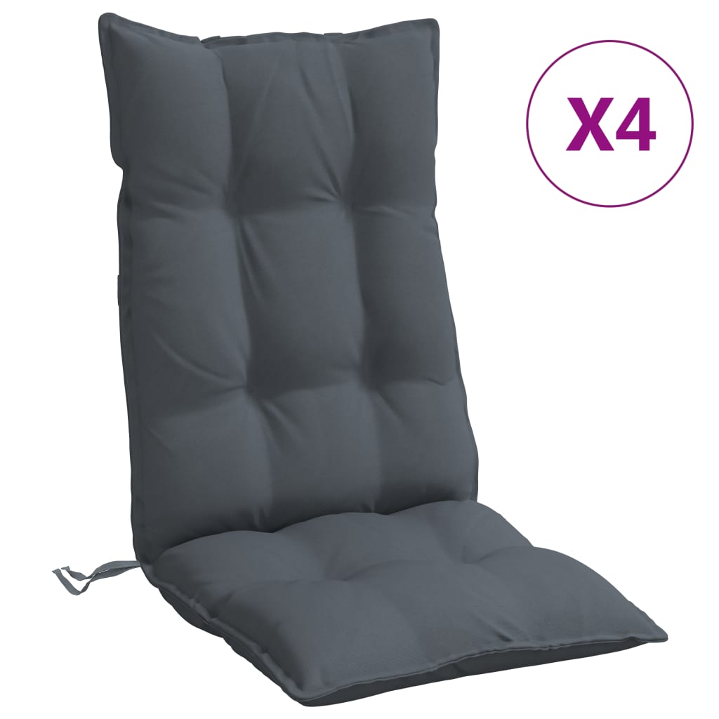 vidaXL Hochlehner-Auflagen 4 Stk. Anthrazit Oxford-Gewebe