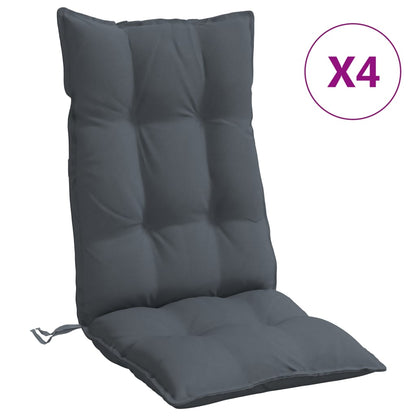 vidaXL Hochlehner-Auflagen 4 Stk. Anthrazit Oxford-Gewebe