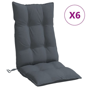 vidaXL Hochlehner-Auflagen 6 Stk. Anthrazit Oxford-Gewebe